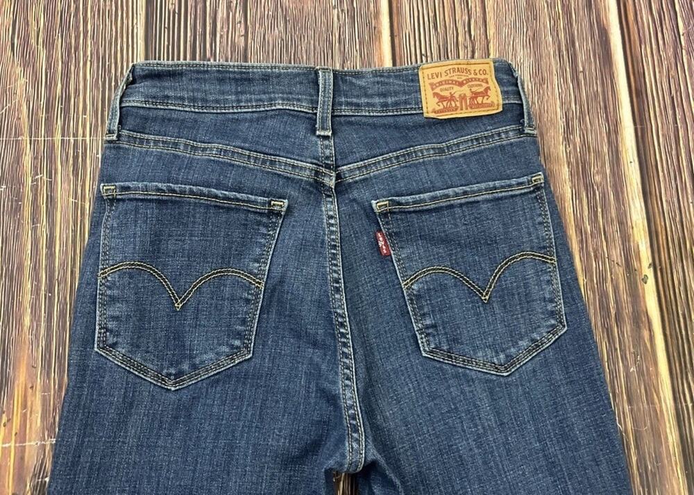💋 Levis 725 High Rise Bootcut Jeans Womens Size 27 Blue Medium Wash Stretch